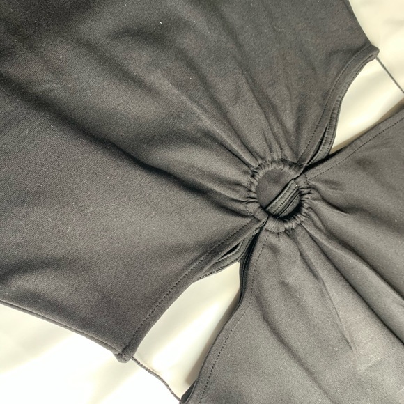 Black Stretch Fitted Mini Turtleneck Dress - Picture 7 of 8